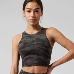 Athleta Black Camo Conscious Crop Printed Bra Top size Small